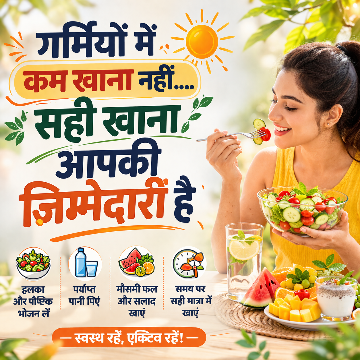 गर्मियों में कम खाना नहीं…सही खाना आपकी ज़िम्मेदारी है