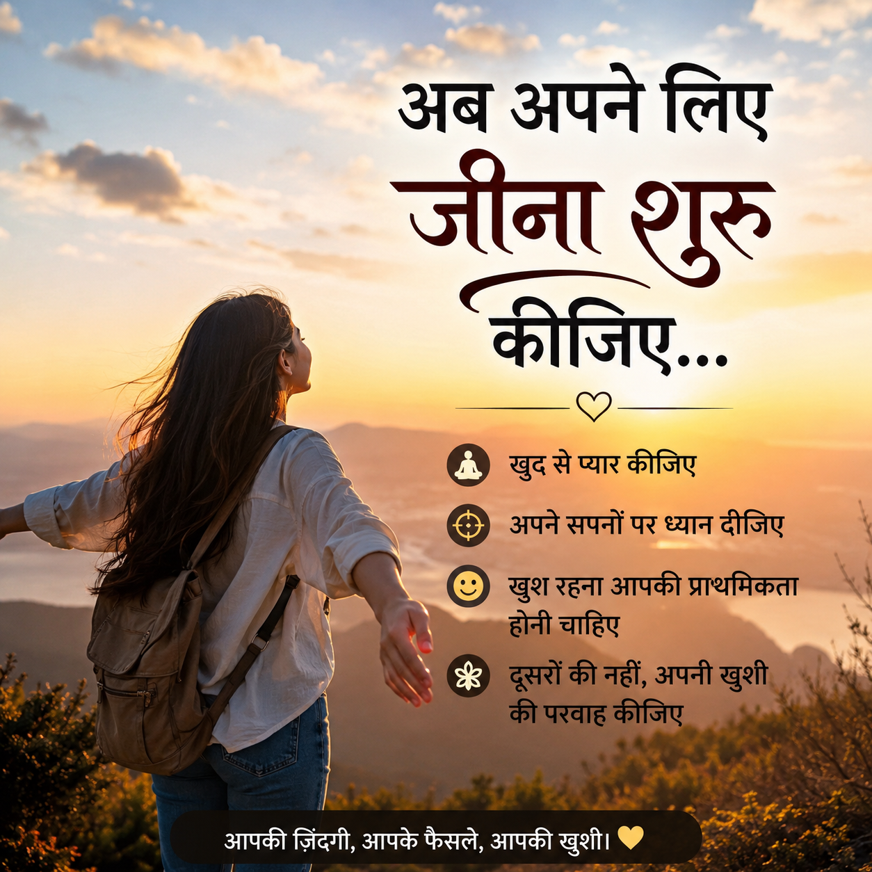 अब अपने लिए जीना शुरू कीजिए…