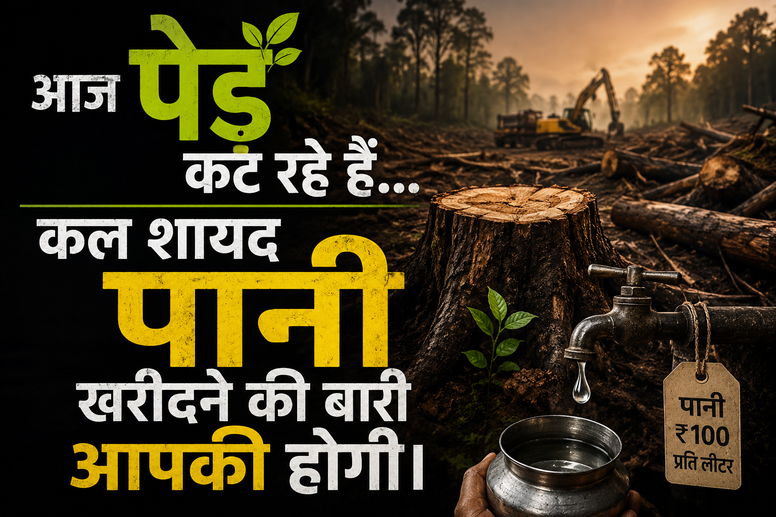 आज पेड़ कट रहे हैं…कल शायद पानी खरीदने की बारी आपकी होगी।